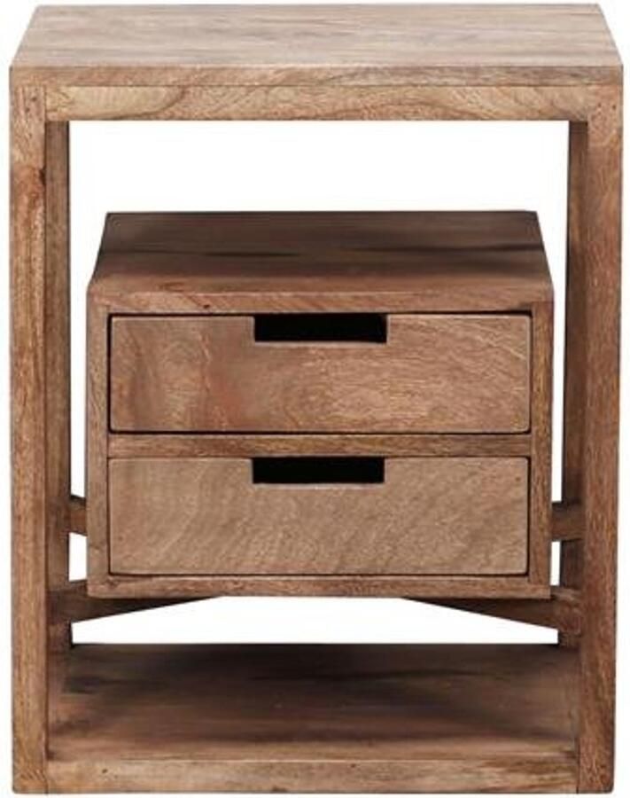 Industrieel In Huis Luxe Nachtkastje Industrieel Hout met 2 Lade Houten Nachtkastje (45 x 35 x 55 cm) Nachtkast Industrieel Modern Landelijk Industrieel Nachtkastjes Nachtkast Nachtkastje Hout Zwart Bijzettafeltjes Woonkamer