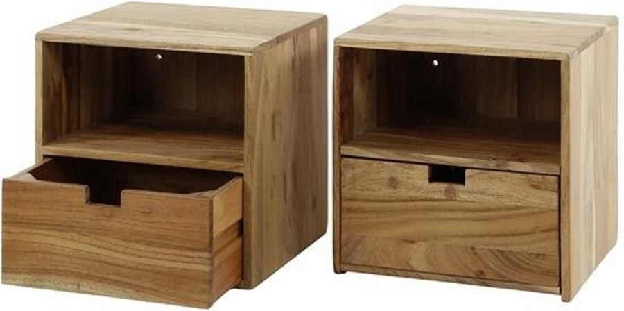 Industrieel In Huis Luxe Nachtkastje Industrieel Hout met Lade (Set van 2) Houten Nachtkastje (45 x 35 x 50 cm) Nachtkast Industrieel Modern Landelijk Industrieel Nachtkastjes Nachtkast Nachtkastje Hout Zwart Bijzettafeltjes Woonkamer