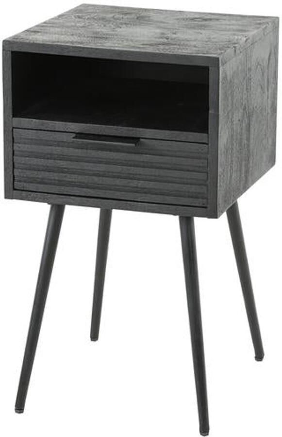 Industrieel In Huis Luxe Nachtkastje Industrieel Mangohout met Lade (40 x 45 x 53 cm) Houten Nachtkastje Zwart Nachtkast Industrieel Modern Landelijk Industrieel Nachtkastjes Nachtkast Nachtkastje Hout Zwart Bijzettafeltjes Woonkamer