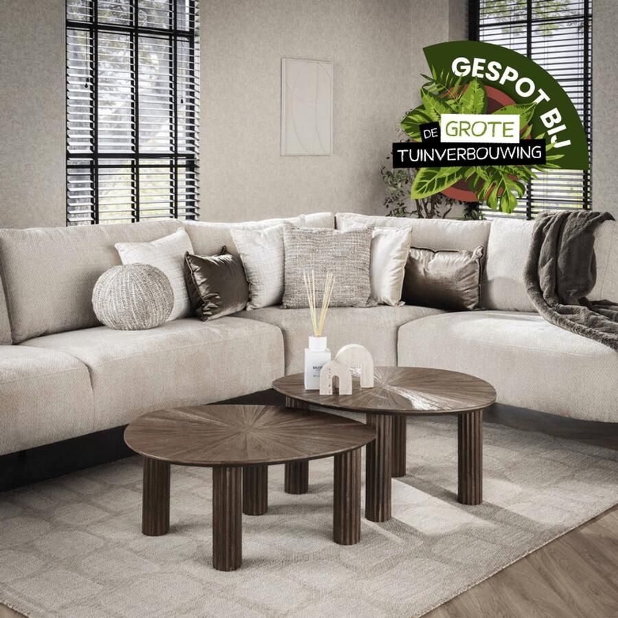 Industrieel In Huis Luxe Salontafel set van 2 Salontafel Buiten (71x61x38cm) Salon Tafel Salontafel Woonkamer Bijzettafel voor Buiten Woonkamer Tuin Bijzettafeltje Tuin Woonkamer Buiten Bijzettafeltjes Woonkamer