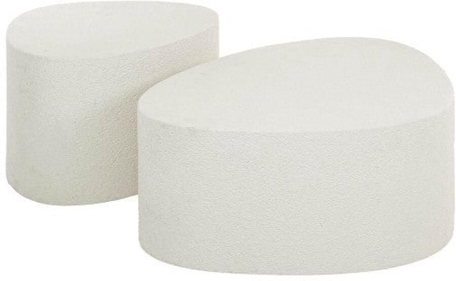 Industrieel In Huis Luxe Salontafel set van 2 Wit Salontafel Buiten Salon Tafel Wit Salontafel Woonkamer Bijzettafel voor Buiten Woonkamer Tuin Bijzettafeltje Tuin Woonkamer Buiten Bijzettafeltjes Woonkamer Wit