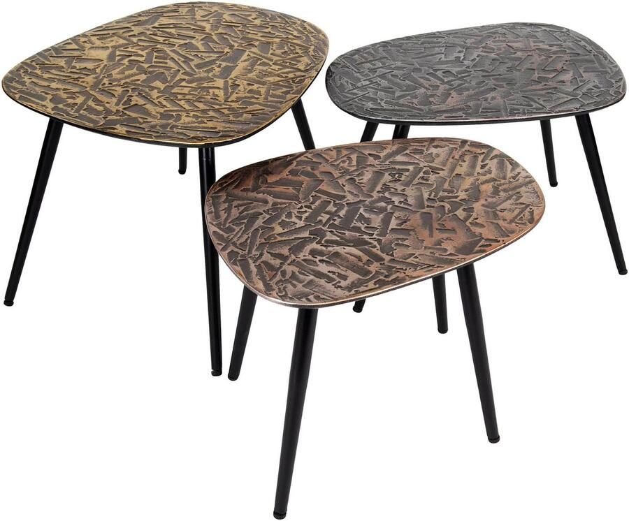 Industrieel In Huis Luxe Salontafel set van 3 Hout- Salontafel Buiten Salon Tafel Hout- Salontafel Woonkamer Bijzettafel voor Buiten Woonkamer Tuin Bijzettafeltje Tuin Woonkamer Buiten Bijzettafeltjes Woonkamer Hout