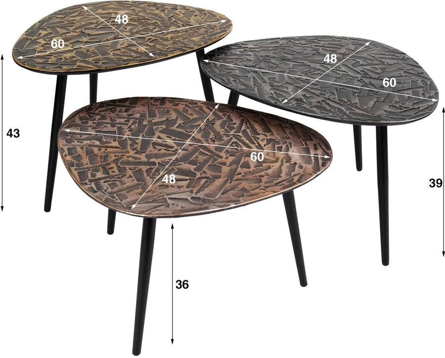 Industrieel In Huis Luxe Salontafel set van 3 Hout- Salontafel Buiten Salon Tafel Hout- Salontafel Woonkamer Bijzettafel voor Buiten Woonkamer Tuin Bijzettafeltje Tuin Woonkamer Buiten Bijzettafeltjes Woonkamer Hout