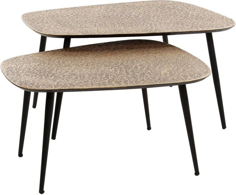 Industrieel In Huis Salontafel Ovaal Organisch (Set van 2) (80 cm x 70 cm x 42 cm) Salontafel Groot Salon Tafel Wit Binnen Ronde Salontafel Woonkamer Tafel Salontafels Industrieel Salontafel Landelijk Coffee Table