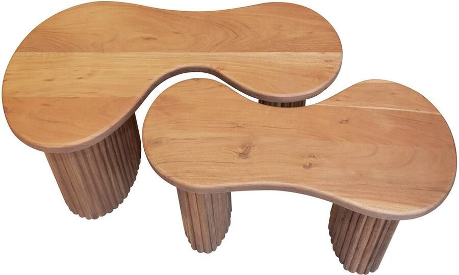 Industrieel In Huis Salontafel Ovaal Organisch (Set van 2) Hout (80 cm x 45 cm x 42 cm) Salontafel Groot Salon Tafel Boomstam Binnen Ronde Salontafel Woonkamer Tafel Salontafels Industrieel Salontafel Landelijk Coffee Table White