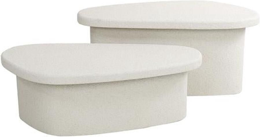 Industrieel In Huis Salontafel Ovaal (Set van 2) Marmer Composiet (84 cm x 40 cm x 40 cm) Salontafel Groot Salon Tafel Wit Binnen Ronde Salontafel Woonkamer Tafel Salontafels Industrieel Salontafel Landelijk Coffee Table White