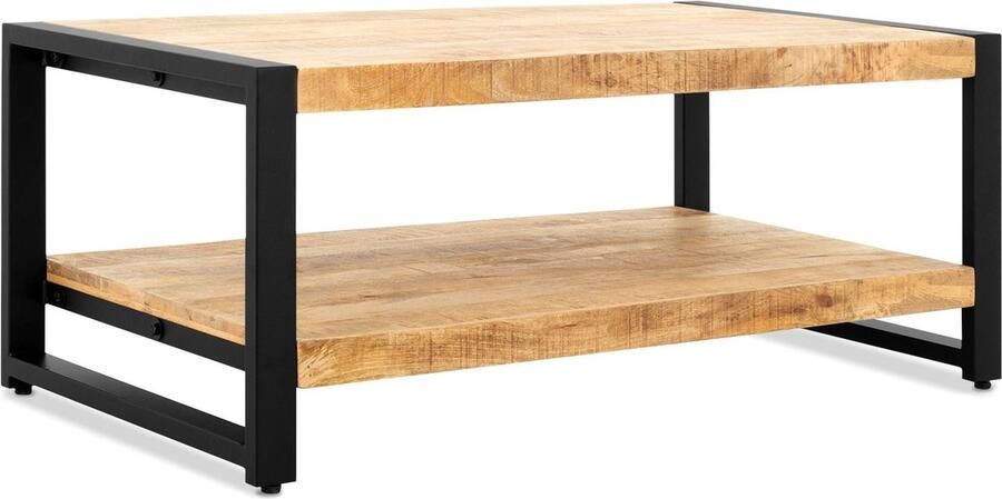 Industrieelinhuis.nl Salontafel Rechthoek Mangohout 110 cm Salontafel Rond Industrieel Salontafel Woonkamer Tafel Salontafels Salontafel Landelijk Hout Metaal Bijzettafel Rechthoekig Coffee Table Koffietafel 110 cm x 60 cm x 45 cm
