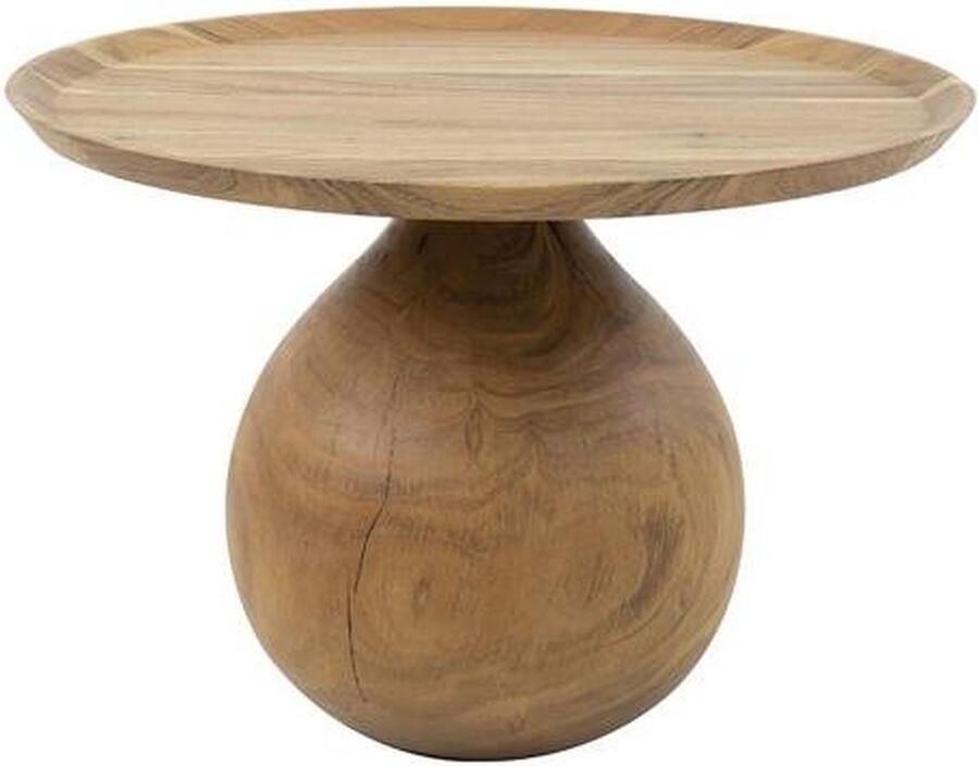 Industrieel In Huis Salontafel Rond Acaciahout 60 cm x 60 cm x 41 cm Tafeltje Rond Klein Bijzettafel Rond Hout Koffietafel Decoratie Tafel Decoratie Salontafel Salon Tafel Industrieel Ronde Poot