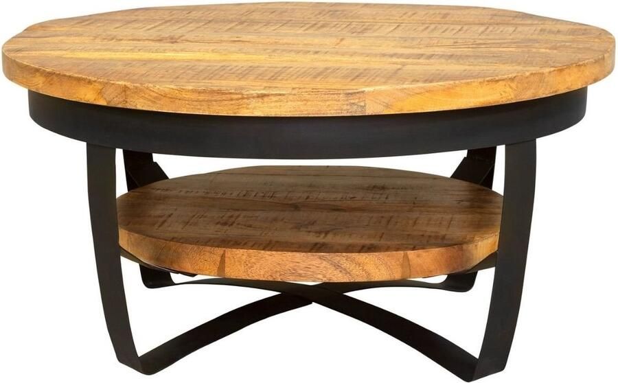 Industrieelinhuis.nl Salontafel Rond Mangohout 70 cm Salontafel Rond Industrieel Salontafel Woonkamer Tafel Salontafels Industrieel Salontafel Landelijk Salontafel Hout Metaal Bijzettafel Rond Coffee Table Koffietafel Ø 70 cm