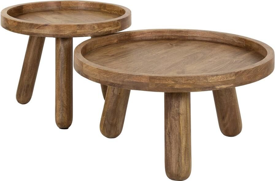 Industrieel In Huis Salontafel Rond Set van 2 Bijzettafeltjes Woonkamer Bijzettafels Rond Staal Antieke Ronde Tafelset Salontafel Industrieel Hout Decoratie Salontafel Salon Tafel Industrieel & Landelijk Grote Tafel & Kleine Tafel