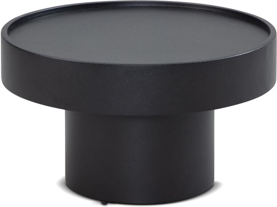 Industrieel In Huis Salontafel Rond Zwart Hout Modern 60 cm x 60 cm x 36 cm Tafeltje Rond Klein Bijzettafel Rond Hout Koffietafel Decoratie Tafel Decoratie Salontafel Salon Tafel Industrieel Ronde Poot