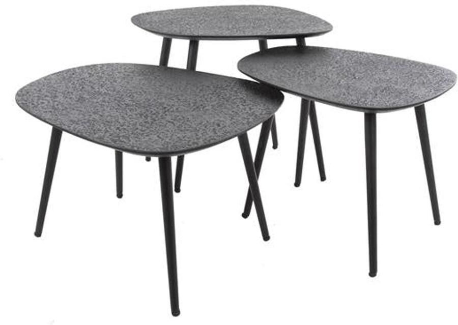 Industrieel In Huis Salontafelset Rond set van 3 Organisch Mangohout Zwart Bijzettafels Set van 3 Salontafel Zwart Rond Bijzettafeltjes Woonkamer Salon Tafel Mangohout Rond Salontafel industrieel Landelijk Tafeltje Set 3 stuks Zwart