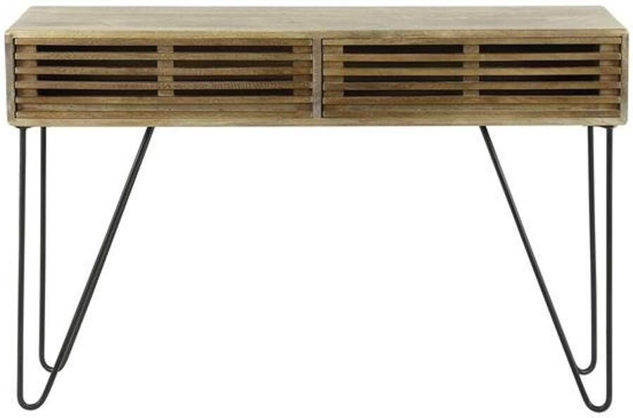 Industrieel In Huis Sidetable Industrieel Mangohout & Staal 120 cm x 30 cm x 77 cm Side Table Industrieel Met Lades Sidetable met lade Hout Landelijk Hout Wandtafel Sidetable Haltafel Smalle tafel 120cm x 30cm x 77cm Makkelijke installatie