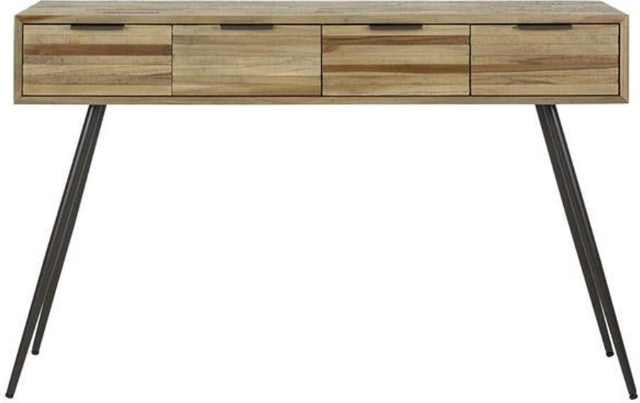 Industrieel In Huis Sidetable Industrieel met Lade (120 x 30 x 75 cm) Sidetable Hout Haltafel Hout met Lades Wandtafel Sidetable met Lades Side Table Bijzettafel Hout Bijzettafeltjes Woonkamer