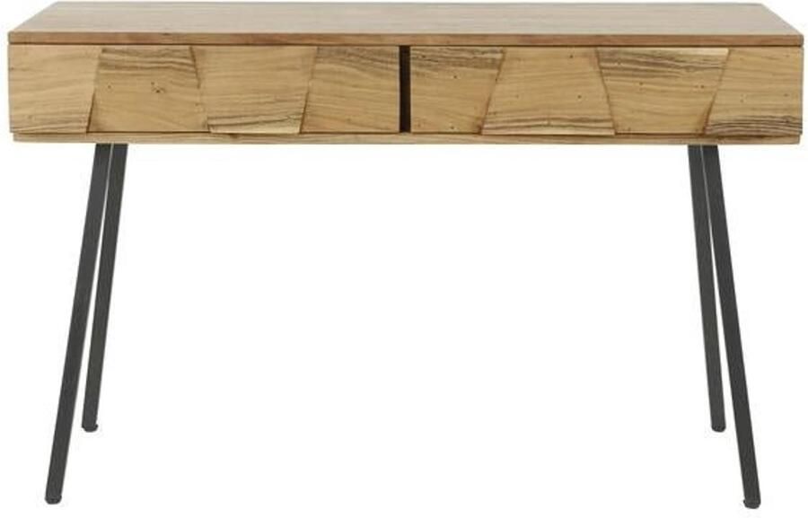 Industrieel In Huis Sidetable Industrieel met Lade (125 x 40 x 77 cm) Sidetable Mangohout Haltafel Hout met Lades Wandtafel Sidetable met Lades Side Table Bijzettafel Mangohout Bijzettafeltjes Woonkamer