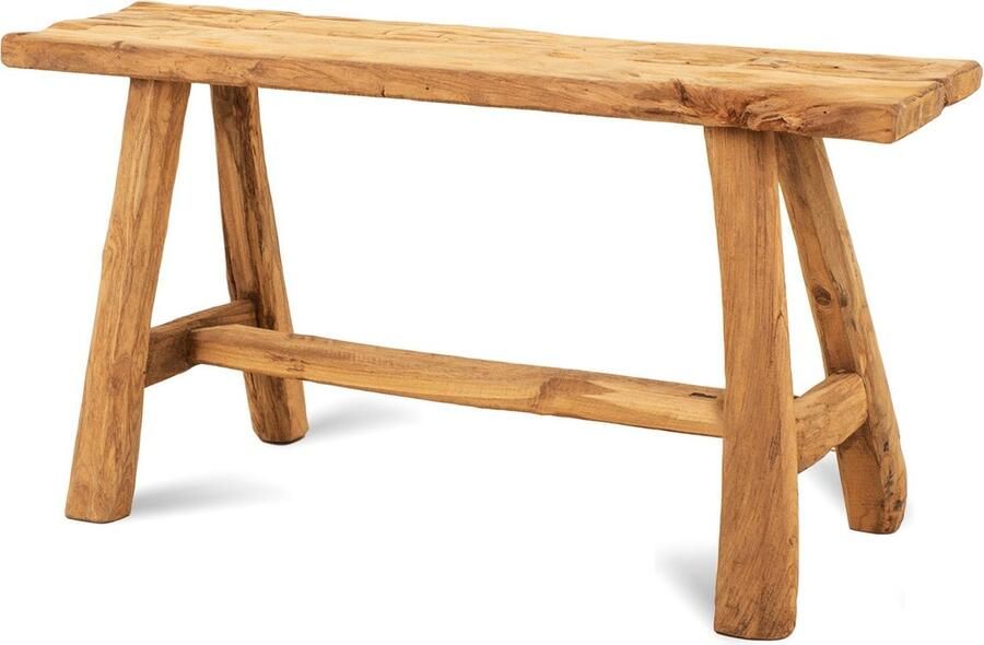 Industrieelinhuis.nl Teakhouten Bankje 160 cm Houten Bankje Industrieel Bankje Halbankje Venterbank Decoratie Halbankje Hal Bankje Hout Houten Bankje Decoratie Entree Meubilair Houten Bankje 160cm breed - Foto 2