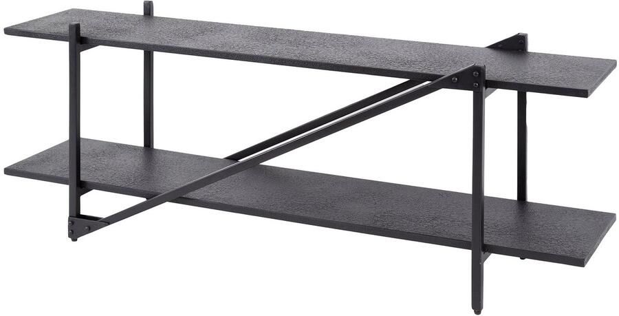 Industrieel In Huis TV Meubel Industrieel Zwart (140cm) TV Kast Landelijk Industrieel Zwart TV Kasten TV Meubels TV Dressoir Industrieel Zwart Tv Wandmeubel Televisie Meubel Televisie Kast