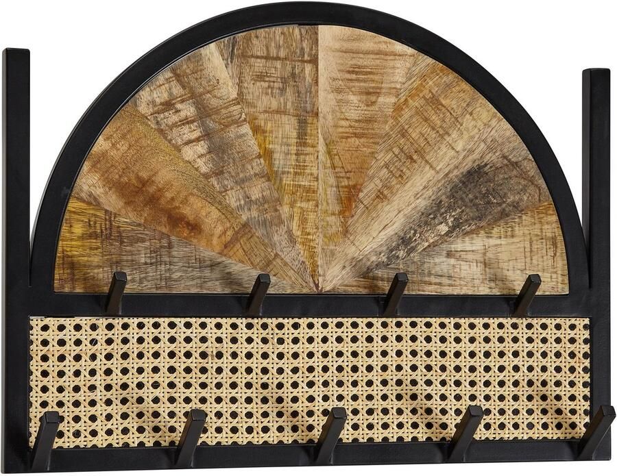 Industrieel In Huis Unieke Luxe Kapstok Hangend 9 Haken Wandkapstok Muur Kapstokhaak 9x Kapstokken Industrieel Landelijk Staand Wandkapstok met Hoedenplank Hout & Zwart Metaal Landelijk Wandkapstok met Plank (53 cm x 40 cm x 7 5 cm)