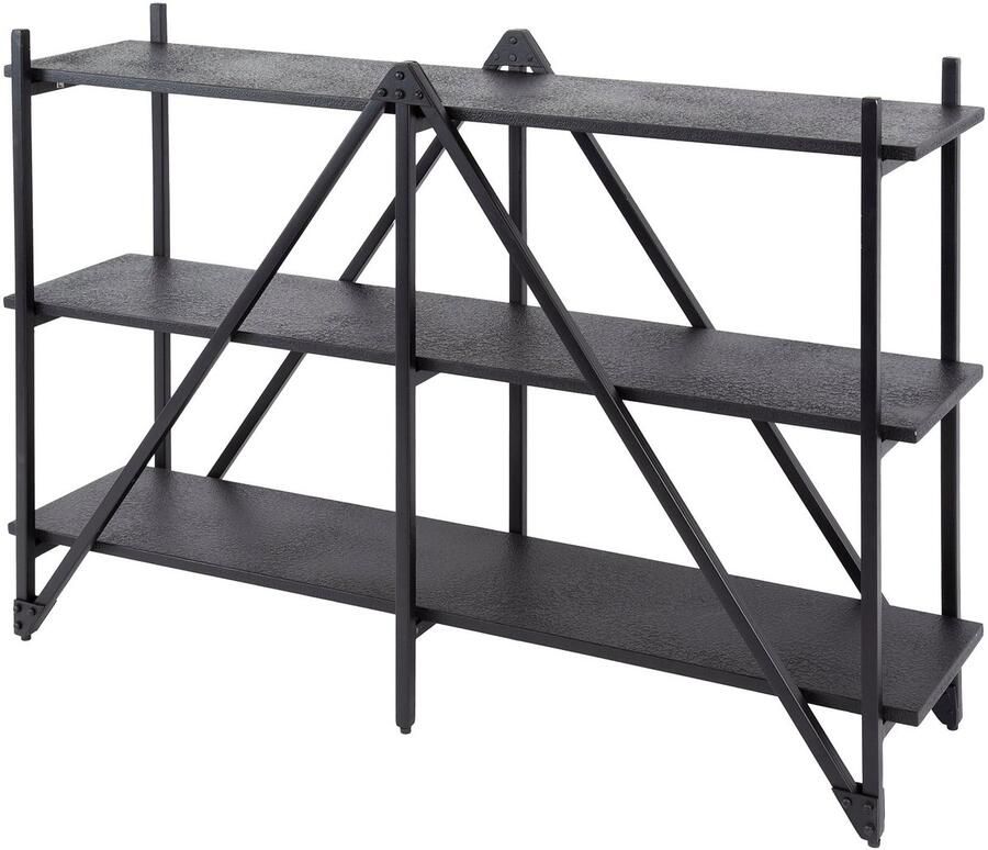 Industrieel In Huis Wandrek Industrieel Zwart Wanrek Metaal (130 cm) Voor Keuken Slaapkamer & Woonkamer Wanddecoratie Woonkamer Wandrekken Metaal Industrieel Wandrekken Zwart Muurdecoratie Zwart