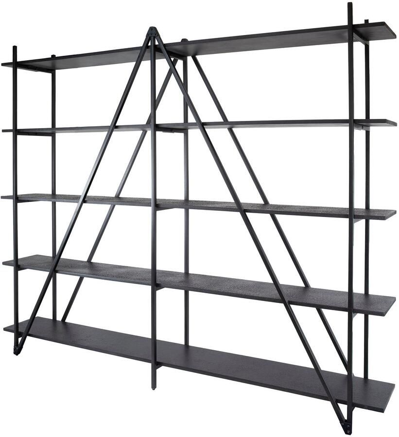 Industrieel In Huis Wandrek Industrieel Zwart Wanrek Metaal (220 cm) Voor Keuken Slaapkamer & Woonkamer Wanddecoratie Woonkamer Wandrekken Metaal Industrieel Wandrekken Zwart Muurdecoratie Zwart