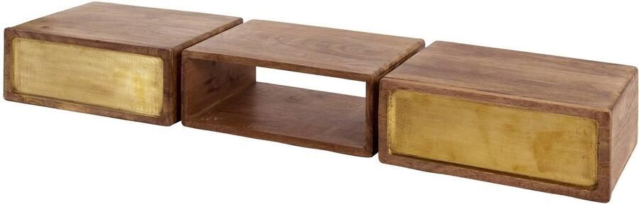 Industrieel In Huis Zwevende Kaptafel Mangohout Kaptafel zonder Spiegel (123x30x15 cm) Kaptafel Kind Kaptafel Kinderen Bureau Kind Moderne Make Up Tafel met Lades- Make Up Organizer