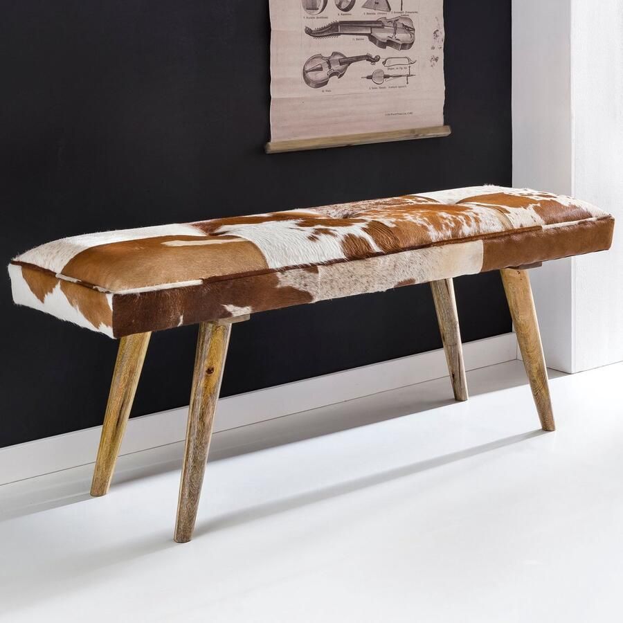 Ervesto Geitenleer Bank Salontafel Sidetable Bruin Wit Modern en Elegant Hoogwaardig en Duurzaam - Foto 2