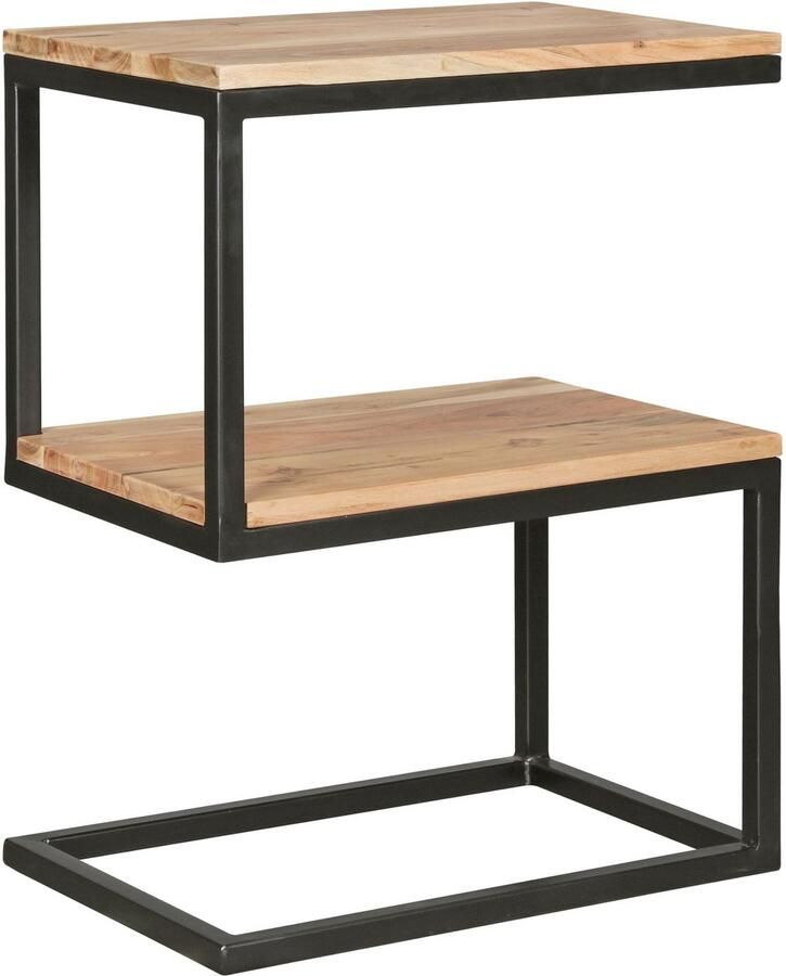 Industrieelinhuis.nl Bijzettafel S-vorm massief hout acacia woonkamertafel bijzettafel - Foto 2