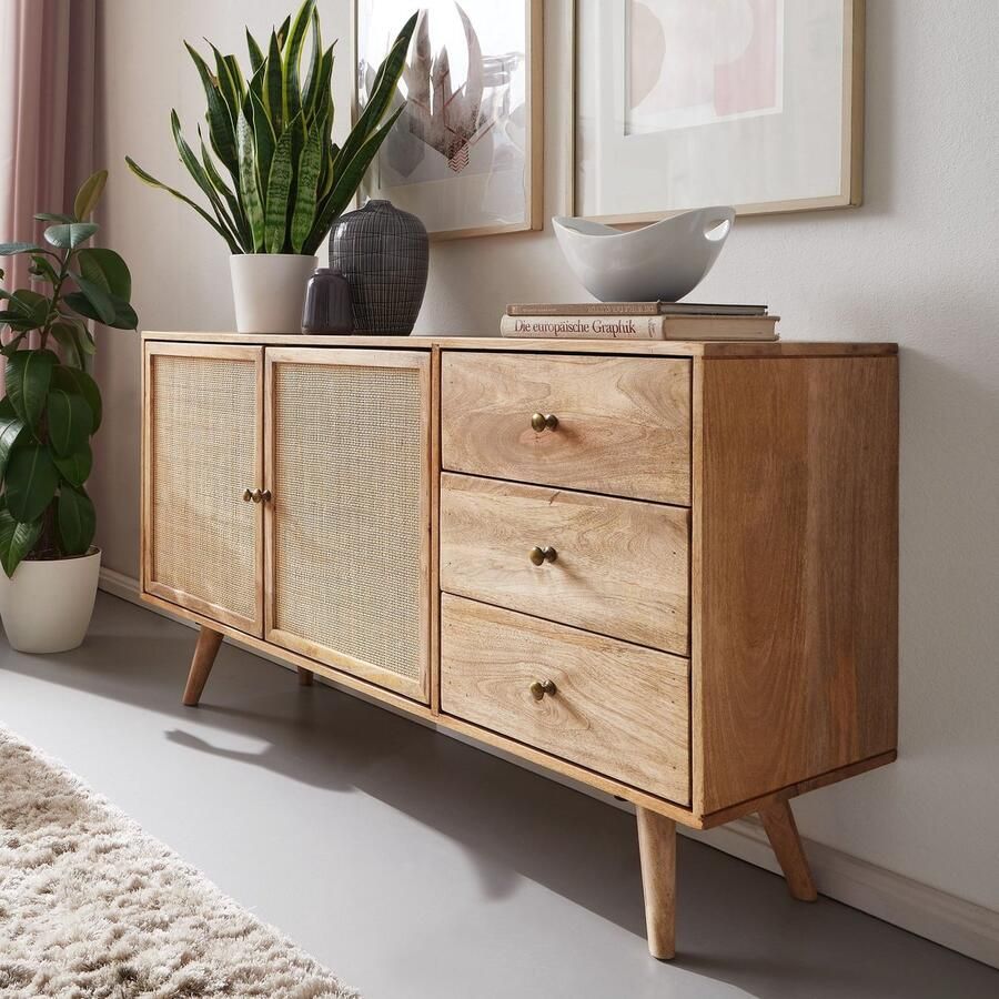 Industrieelinhuis.nl Design dressoir 140x75x40 cm massief mangohouten dressoir ladekast