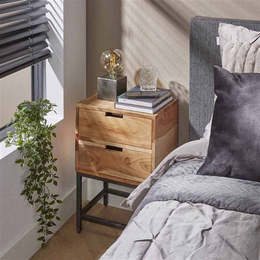 Industrieelinhuis.nl Nachtkastje met 2 lades