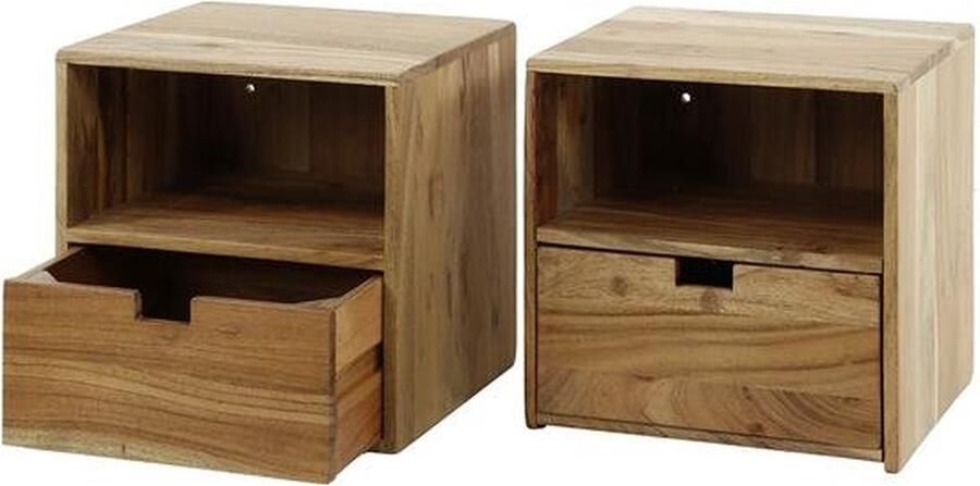 Industrieelinhuis.nl Nachtkastje zwevend set van 2