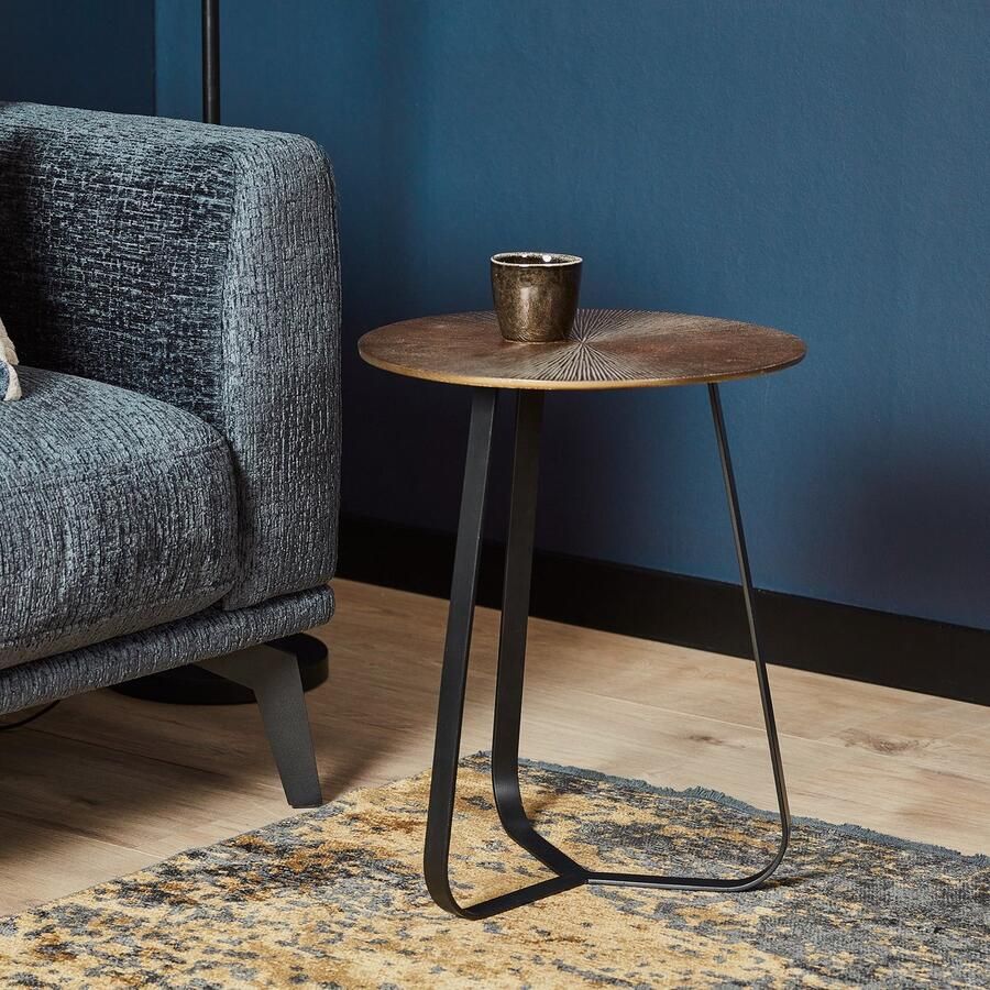 Industrieel In Huis Luxe Salontafel Rond Industrieel Aluminium (Ø 40 cm) Salontafel Brons Zwart Salontafels Landelijk Bijzettafels Bijzettafeltjes Woonkamer Bijzettafel Industrieel Antieke finish Zwart Bijzettafel Rond 40cm - Foto 2