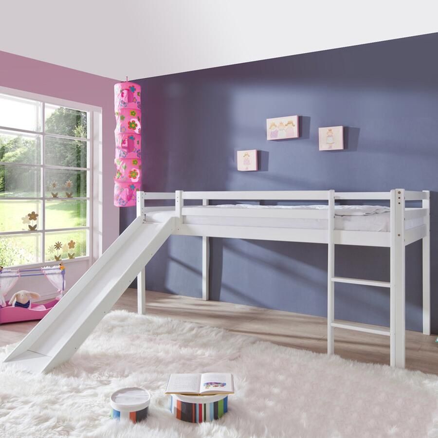 Infans Pinokkio Halfhoogslaper met Glijbaan Wit