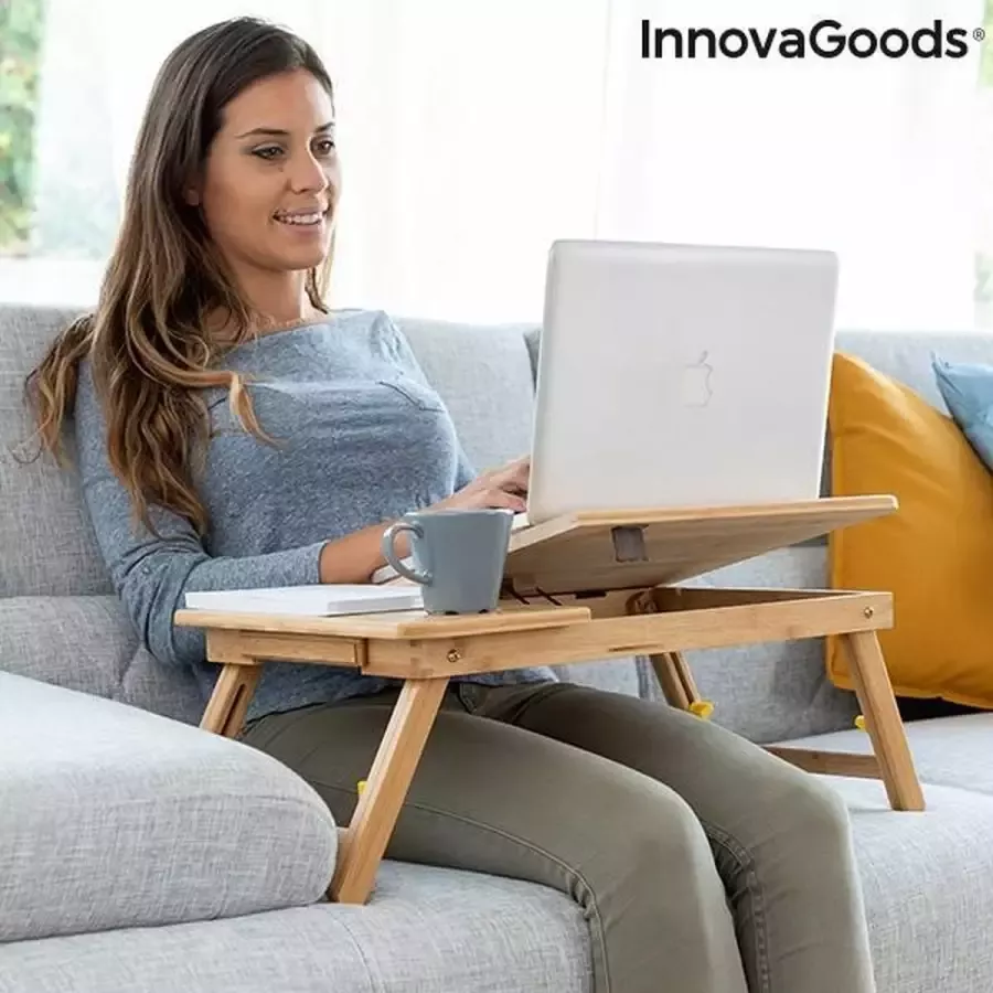 Innovagoods Bamboe Opklapbare Bijzettafel Lapwood