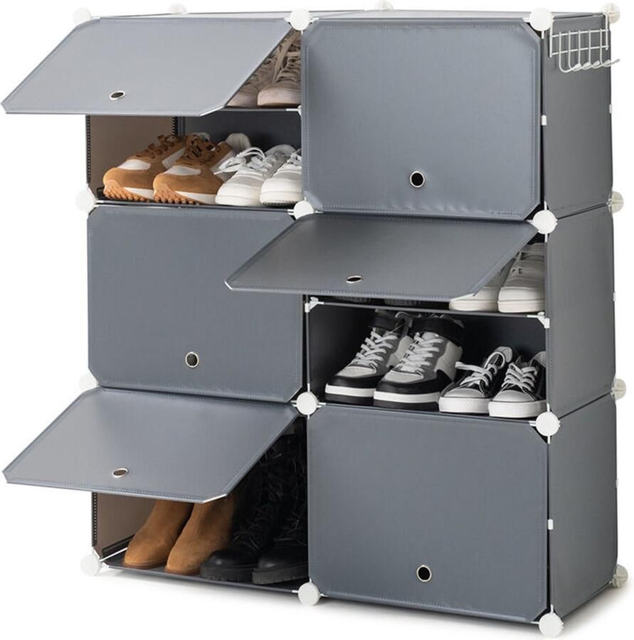 Innovagoods Draagbaar Modulair Schoenenrek Grijs 20 paar