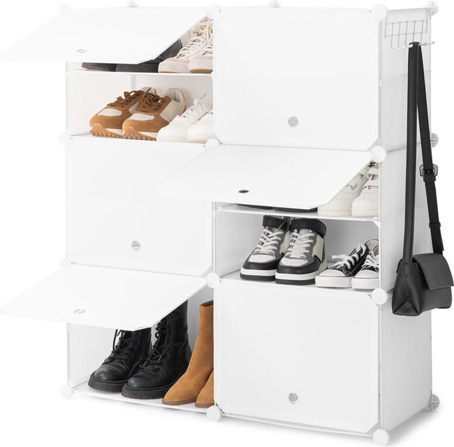 Innovagoods Draagbaar Modulair Schoenenrek Wit 28 paar
