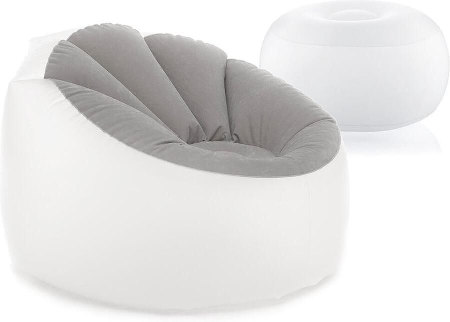 Innovagoods Pack Opblaasbare fauteuil met veelkleurige lampjes en Opblaasbare stoel met veelkleurige LED en afstandsbediening