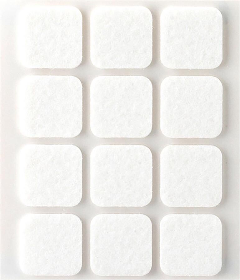 Inofix Zelfklevende Vilt 22x22mm Vierkant Wit 12 stuks