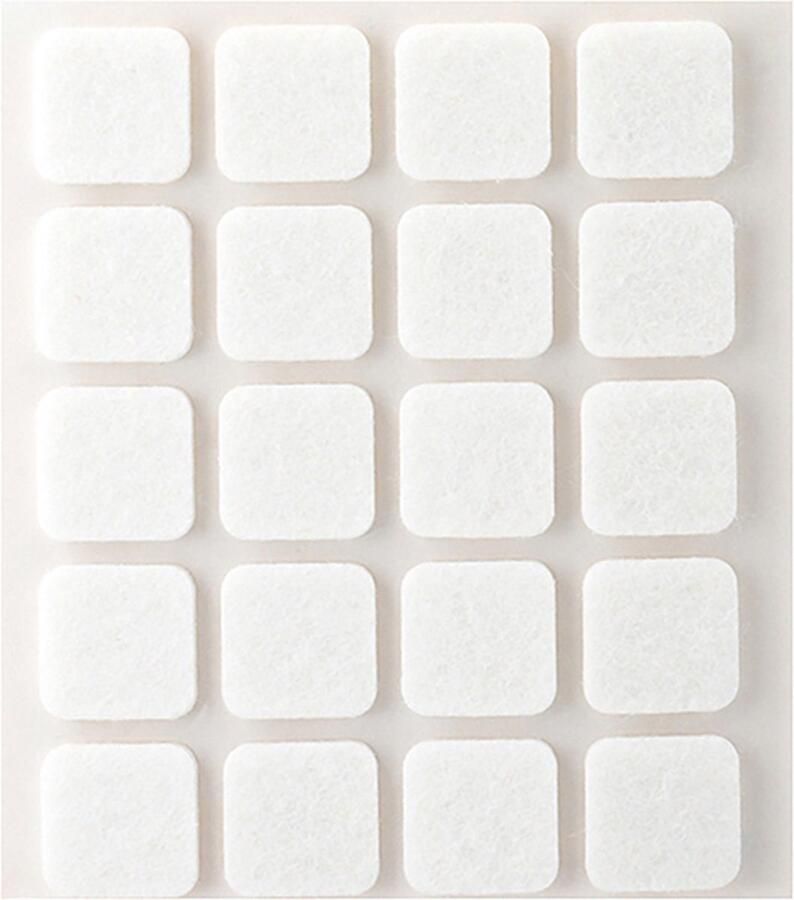 Inofix Zelfklevende Vilt 17x17mm Vierkant Wit 20 stuks