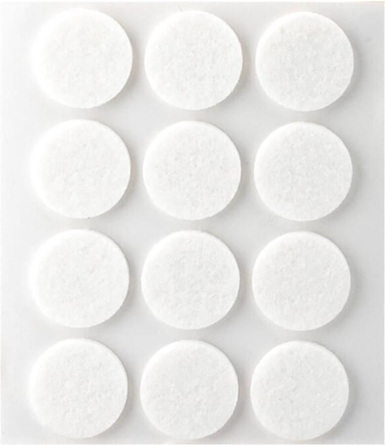 Inofix Zelfklevende Vilt Ø22mm Rond Wit 12 stuks