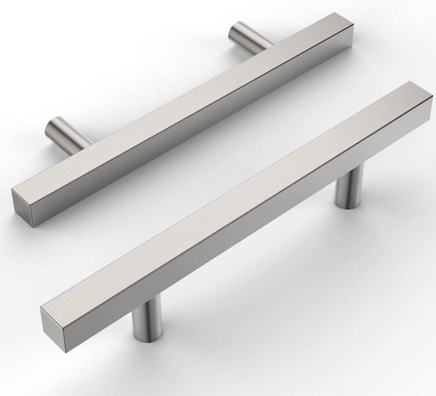 Inovra 10 stuks meubelgrepen roestvrij staal geborsteld nikkel kastgrepen keukengrepen 128 mm gatafstand laden handgrepen ladegrepen handgrepen voor keukenkasten kledingkast