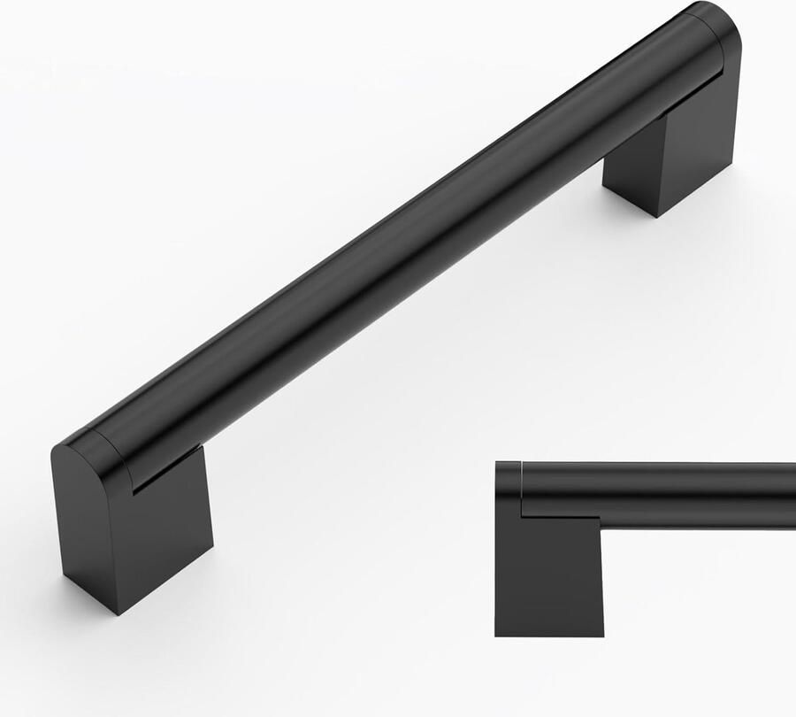 Inovra 10 stuks meubelgrepen roestvrij staal zwart kastgrepen keukengrepen gatafstand 128 mm ladegrepen zinklegering ladegrepen voor keukenkasten kledingkast