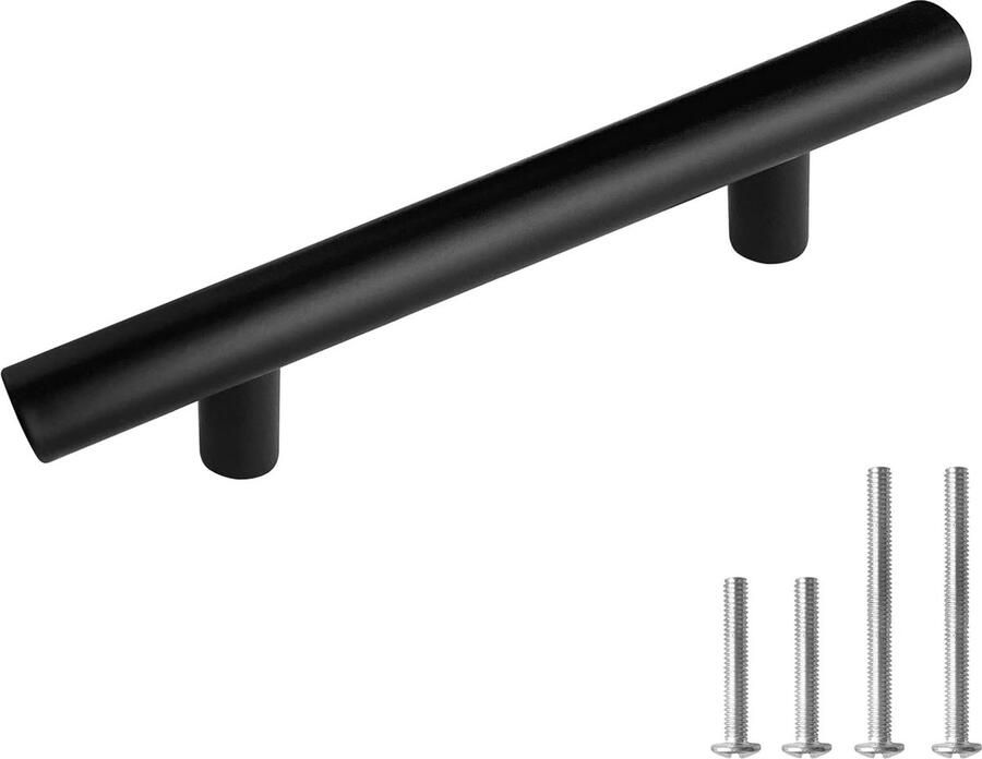 Inovra 10 x meubelgrepen 76 mm – zwart keukengrepen kastgrepen deurgreep stanggreep keukenkasten onderkast trekt roestvrij staal handgrepen 12 mm