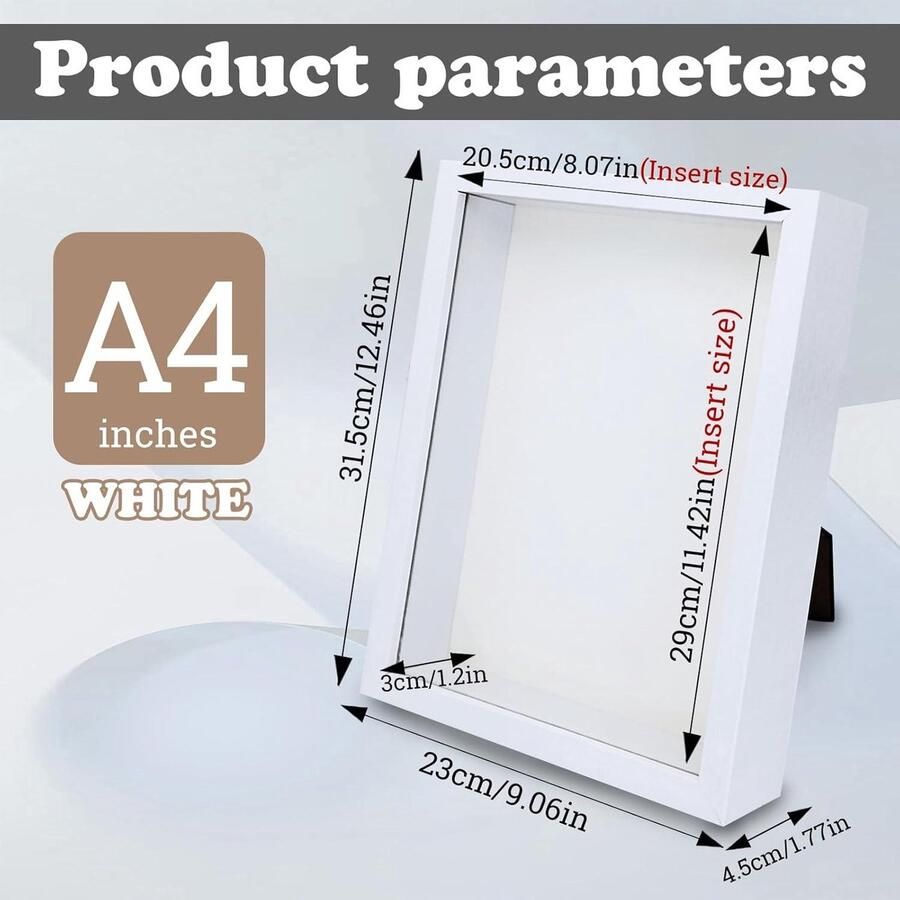 Inovra 3D Fotolijst Memorabilia Hout Diep Voor Tafel En Muur A4 Formaat Bloemen Toegangskaarten Diepe Schaduwbox . Fotohouder