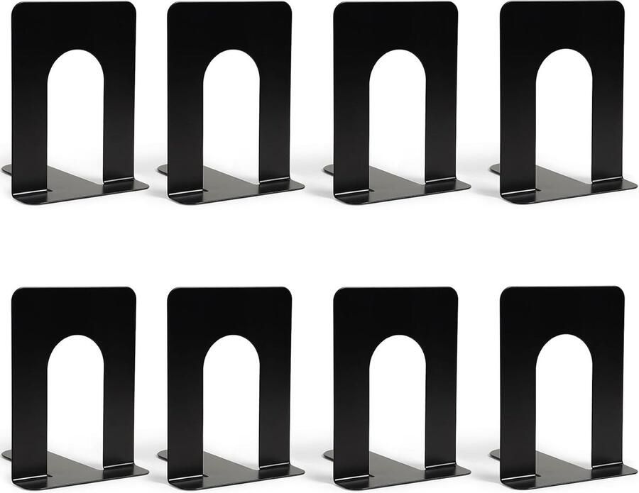 Inovra 4 Parr Boekensteunen Metalen Boekenhouder voor Boekensteunen op Planken Boekenstopper voor Kinderen Mappenhouder DVD Onzichtbare Boekenkast Boekenhouder Boekgewicht voor School Thuis Kantoor Zwart (C Stijl)