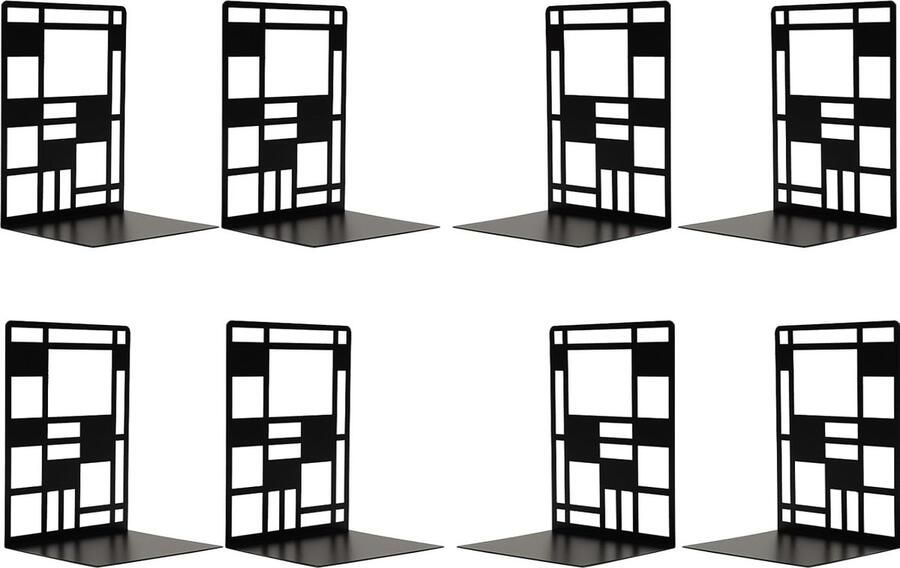 Inovra 4 Parr Boekensteunen Metalen Boekenhouder voor Boekensteunen op Planken Boekenstopper voor Kinderen Mappenhouder DVD Onzichtbare Boekenkast Boekenhouder Boekgewicht voor School Thuis Kantoor Zwart (B-stijl)