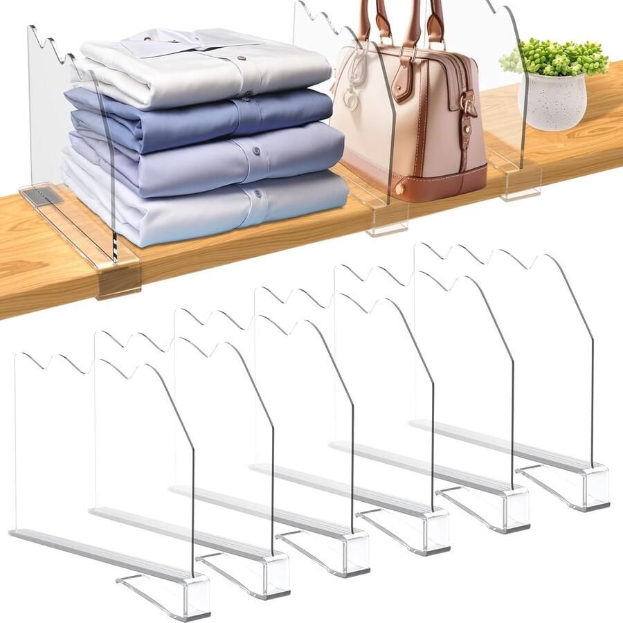 Inovra 6 stuks transparante acryl scheidingskast multifunctionele kledingkast scheidingswand 30 x 20 cm kledingkast scheider voor slaapkamer keuken kasten en organisatie