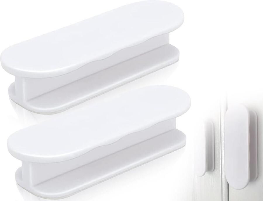 Allecto Plus Zelfklevende Deurknoppen Set van 2 Wit Kunststof Balkon & Terrasdeur