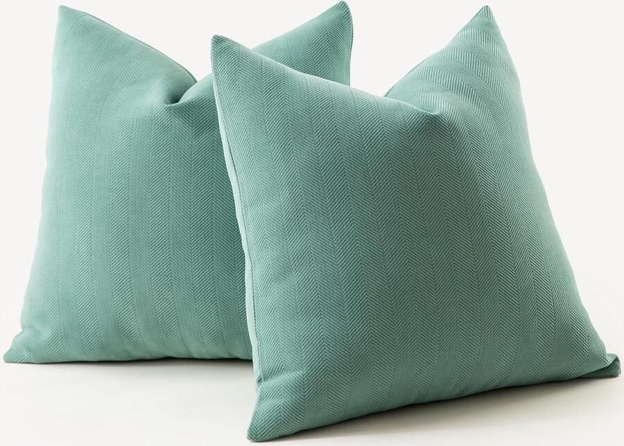 Inovra Zachte en duurzame kussenhoezen voor bank slaapkamer Set van 2 Teal Blauw 45x45cm