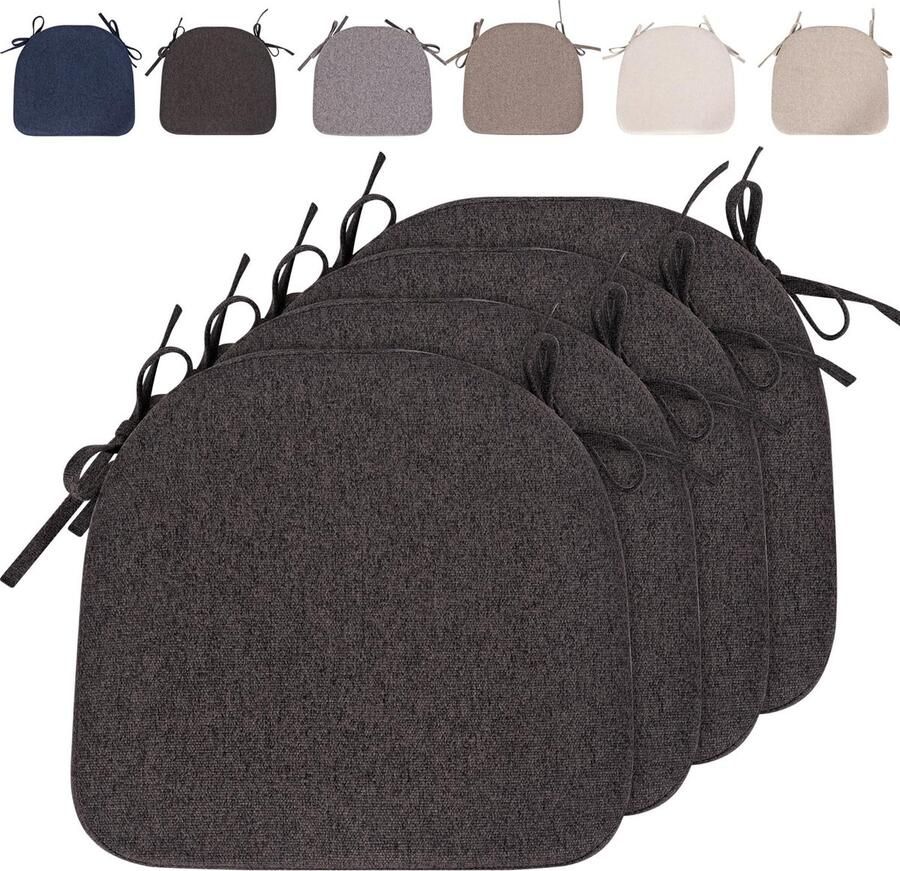 Inovra Comfortabele Halfronde Zitkussens met Antislip en Verwijderbare Hoes voor Binnen en Buiten Stoelen