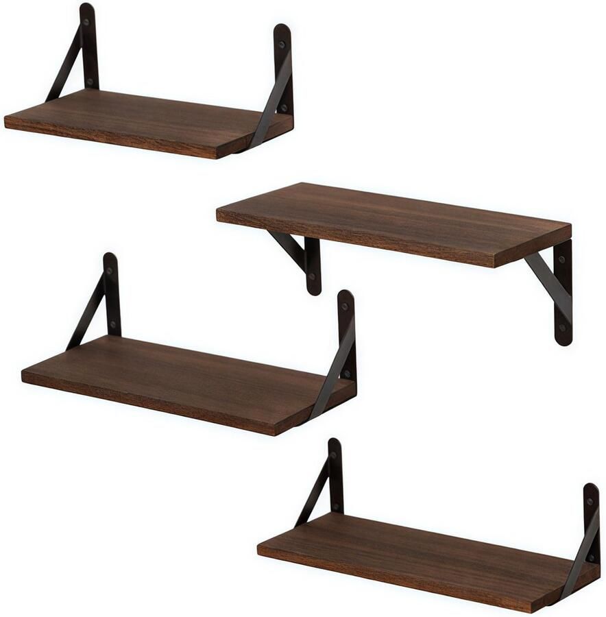 Inovra Decoratieve Zwevende Wandplanken Set van Vier voor Elke Ruimte in Huis